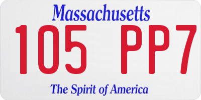 MA license plate 105PP7