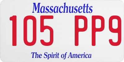 MA license plate 105PP9