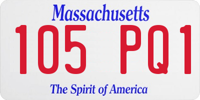 MA license plate 105PQ1