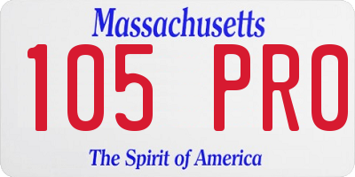 MA license plate 105PR0