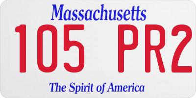 MA license plate 105PR2