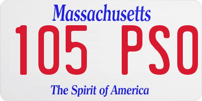 MA license plate 105PS0