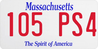 MA license plate 105PS4