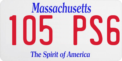 MA license plate 105PS6