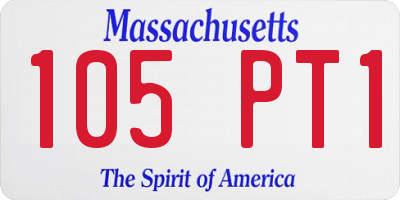 MA license plate 105PT1