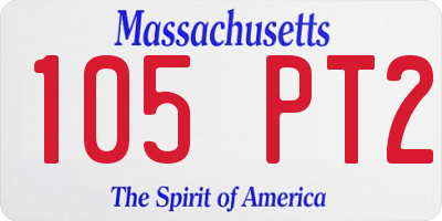 MA license plate 105PT2