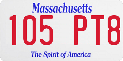 MA license plate 105PT8