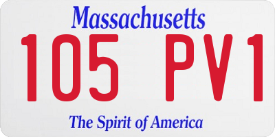 MA license plate 105PV1