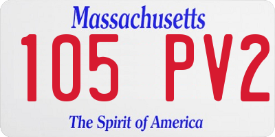 MA license plate 105PV2