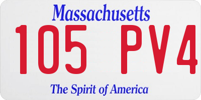 MA license plate 105PV4