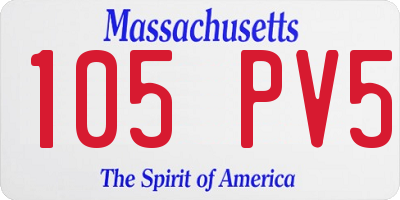 MA license plate 105PV5