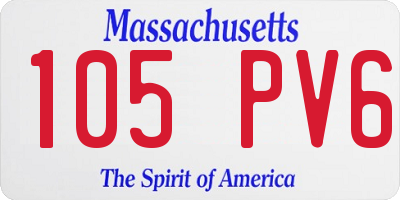 MA license plate 105PV6