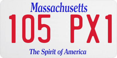 MA license plate 105PX1