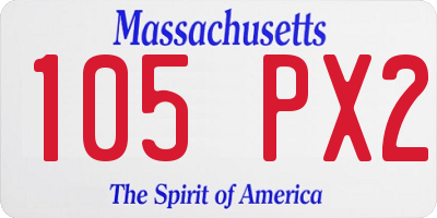 MA license plate 105PX2