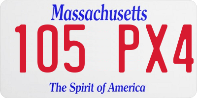 MA license plate 105PX4