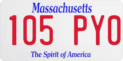 MA license plate 105PY0