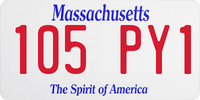 MA license plate 105PY1