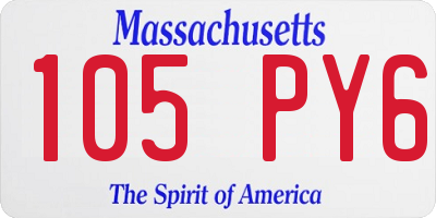 MA license plate 105PY6