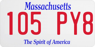 MA license plate 105PY8