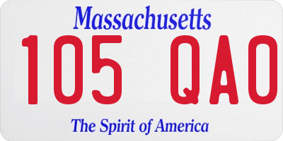 MA license plate 105QA0