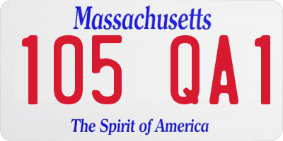 MA license plate 105QA1