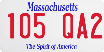 MA license plate 105QA2