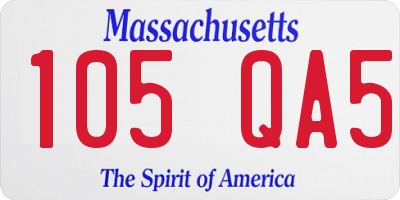 MA license plate 105QA5