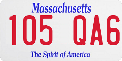 MA license plate 105QA6