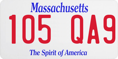 MA license plate 105QA9