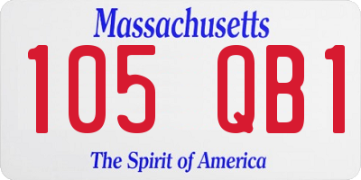 MA license plate 105QB1