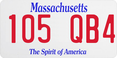 MA license plate 105QB4