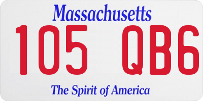 MA license plate 105QB6