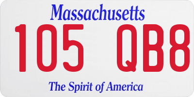 MA license plate 105QB8