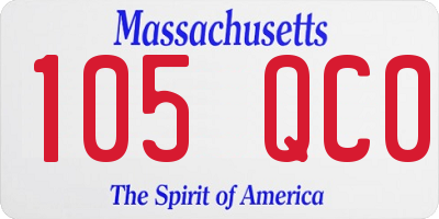 MA license plate 105QC0