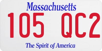 MA license plate 105QC2