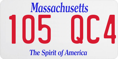 MA license plate 105QC4