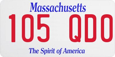 MA license plate 105QD0