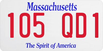MA license plate 105QD1
