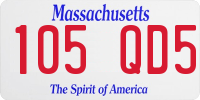 MA license plate 105QD5
