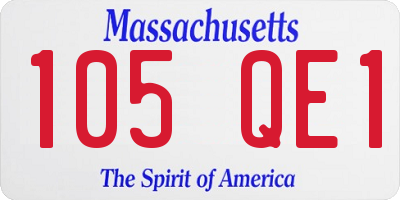 MA license plate 105QE1