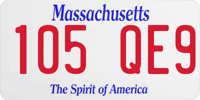 MA license plate 105QE9