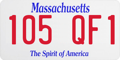 MA license plate 105QF1
