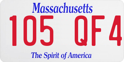 MA license plate 105QF4