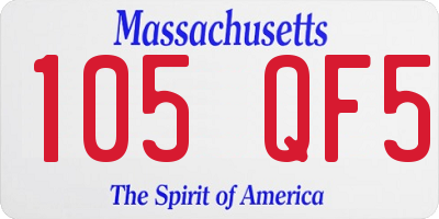 MA license plate 105QF5