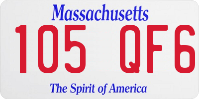 MA license plate 105QF6