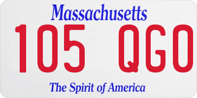 MA license plate 105QG0