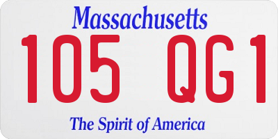 MA license plate 105QG1