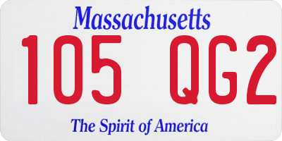 MA license plate 105QG2