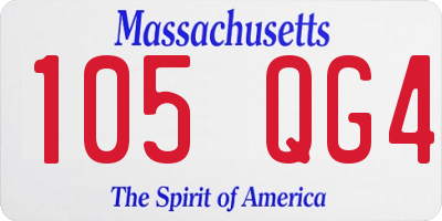 MA license plate 105QG4