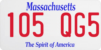 MA license plate 105QG5